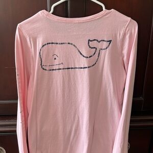 women's pink vineyard vines long sleeve tee